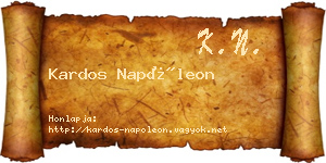 Kardos Napóleon névjegykártya
